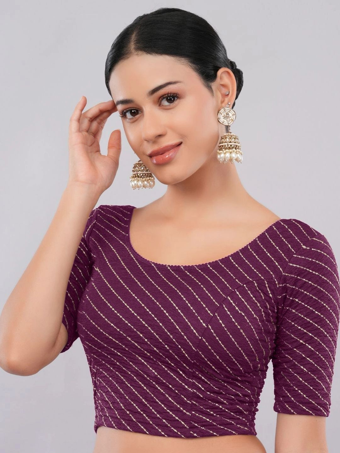 MRSWEARS Woven Design Zari Saree Blouse