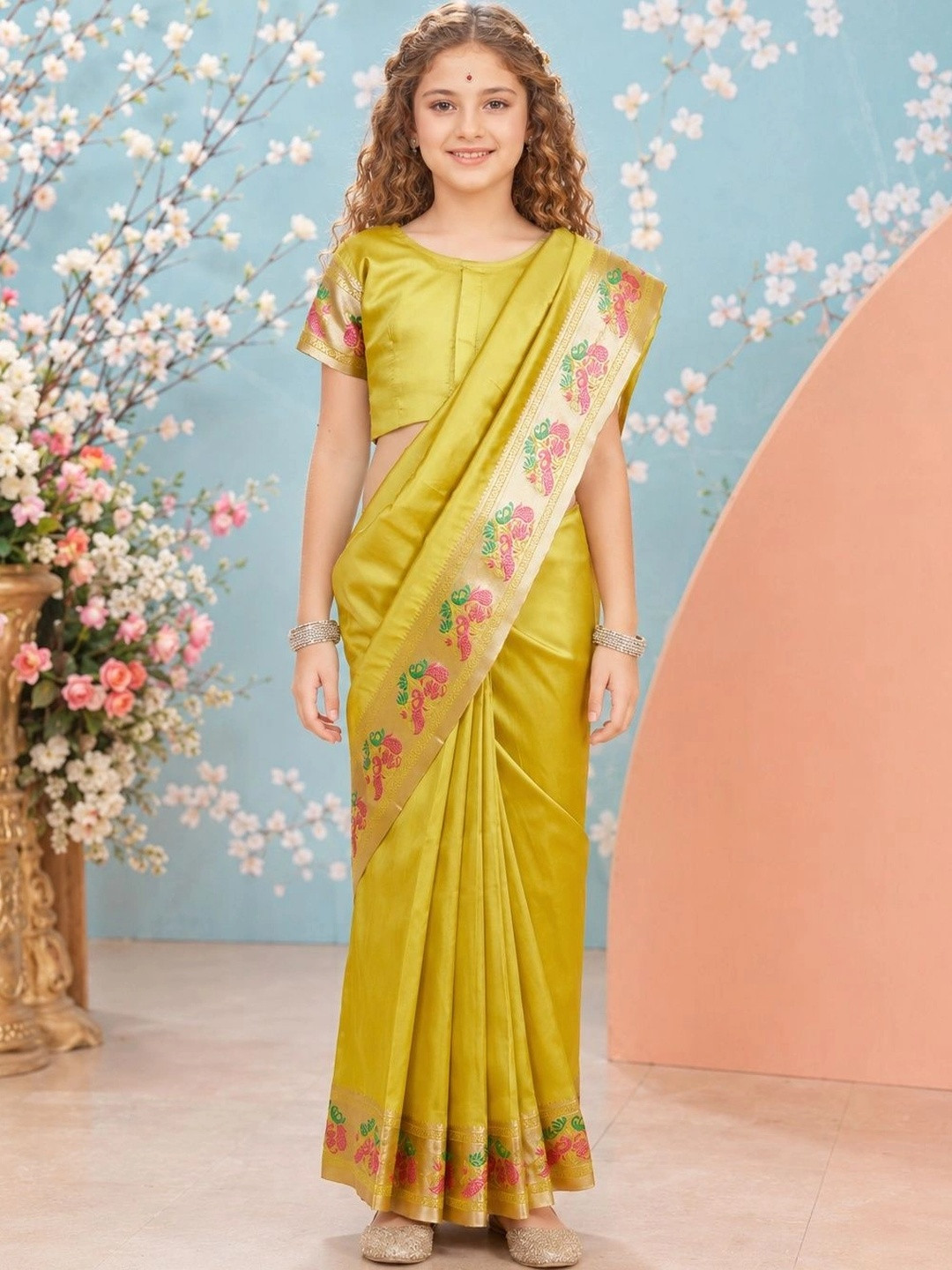KALINI Woven Design Zari Art Silk Saree