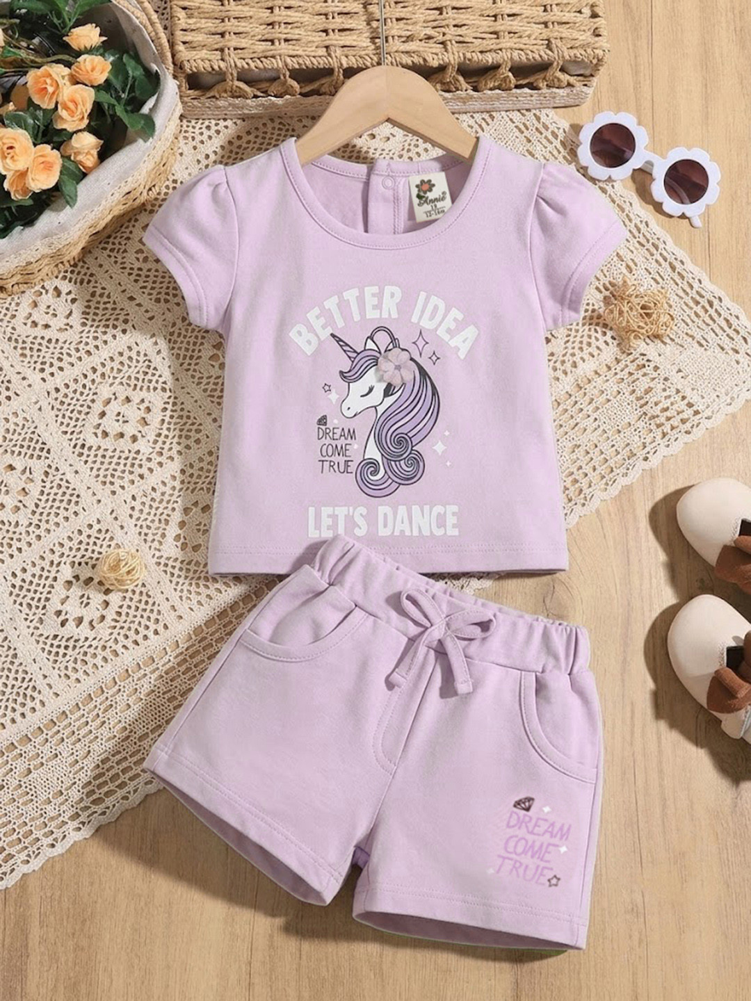 Annie Girls Printed T-shirt with Shorts