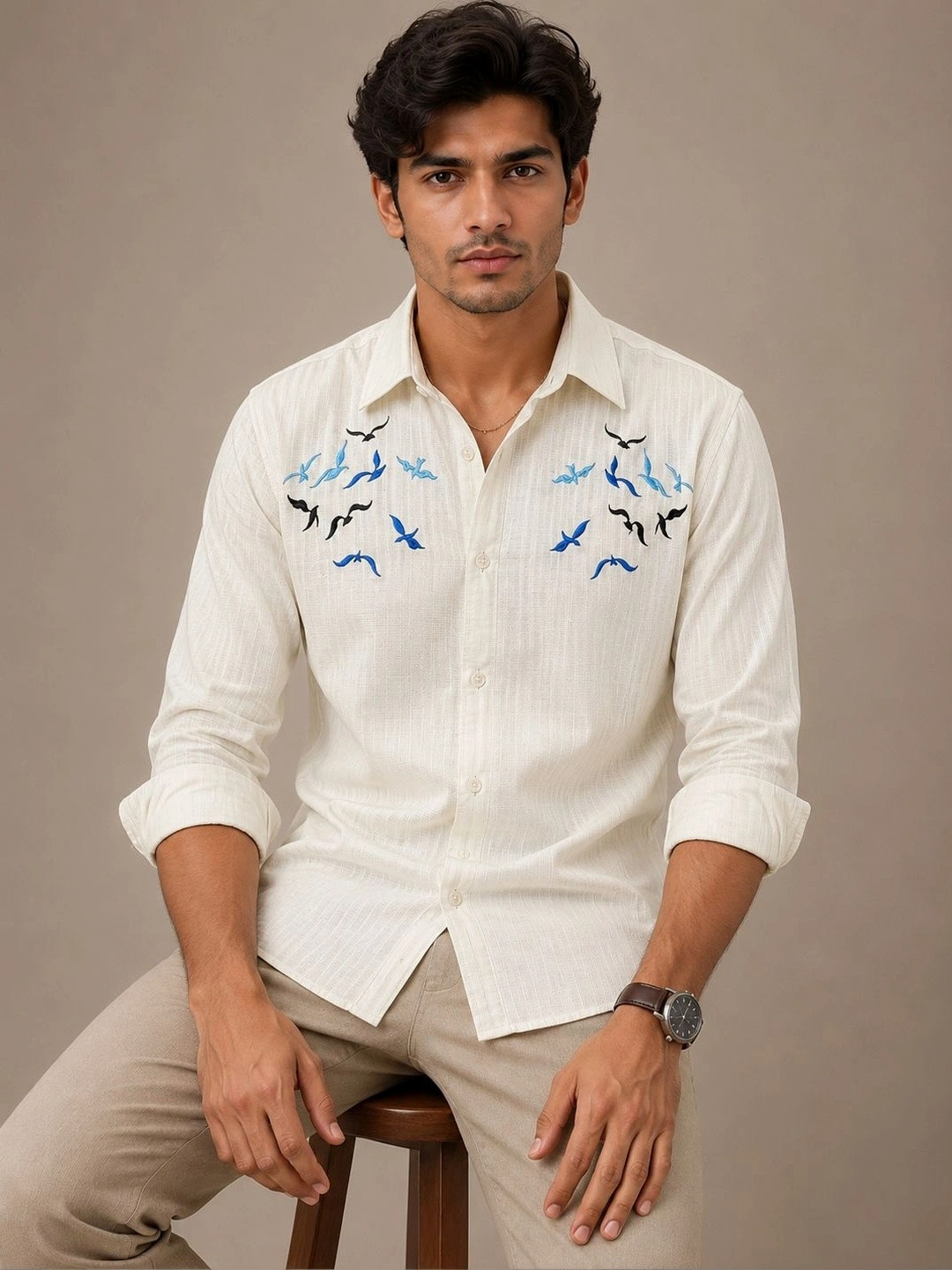 JERRY AND HANPHIL Men Relaxed Casual Shirt