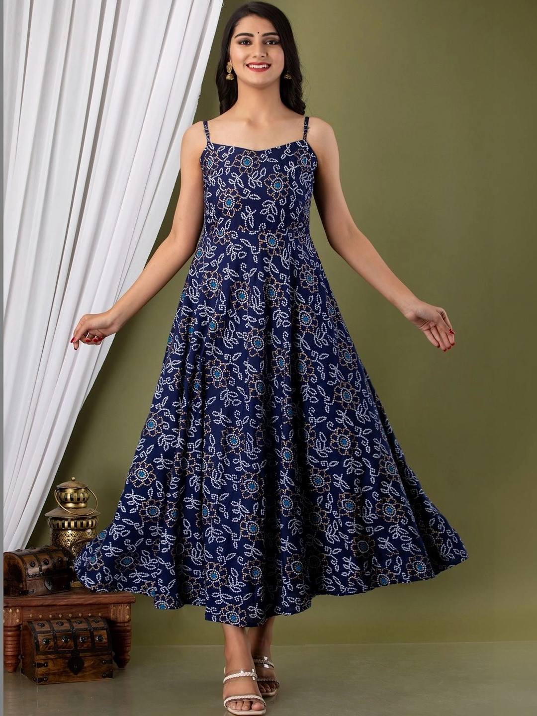LIAPARO Bohemian Print A-Line Maxi Dress