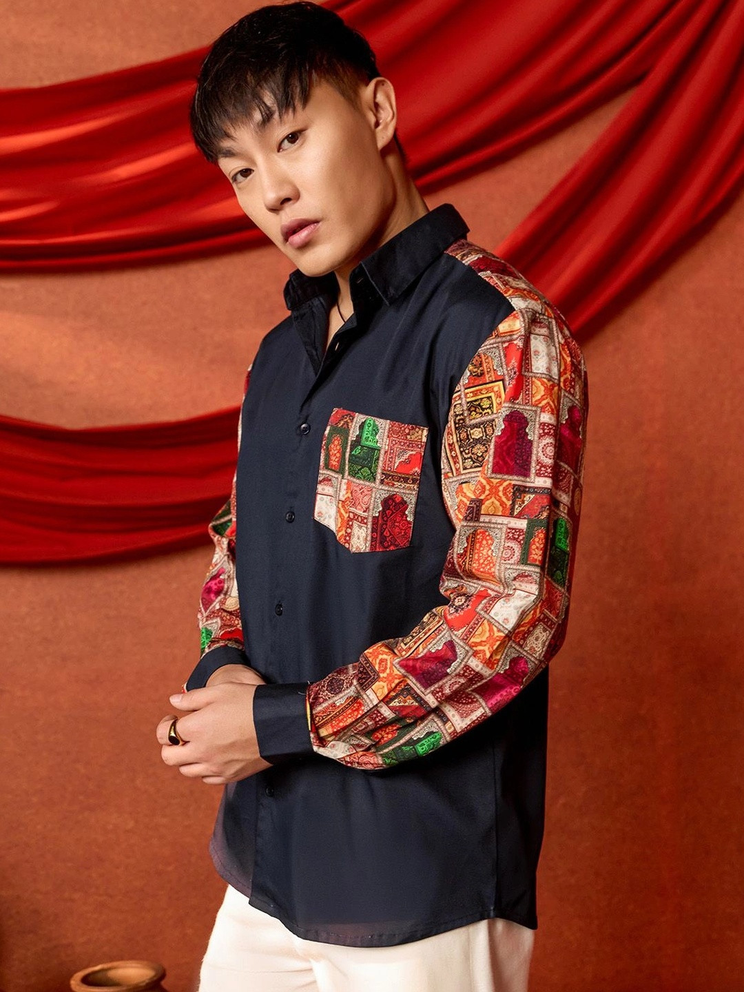MyDesignation Men Comfort Colourblocked Casual Shirt