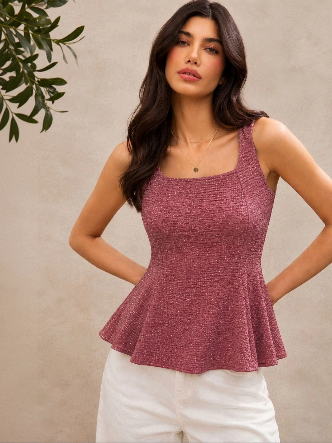 AROD Smocked Peplum Top