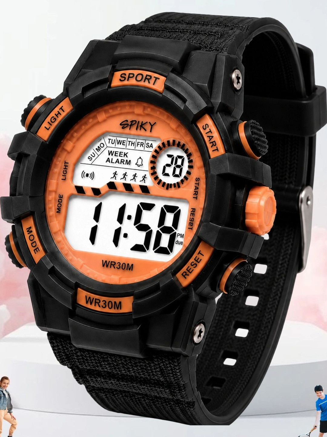 Spiky Unisex Kids Dial & Straps Digital Watch SPKEVA67_C3_BLK