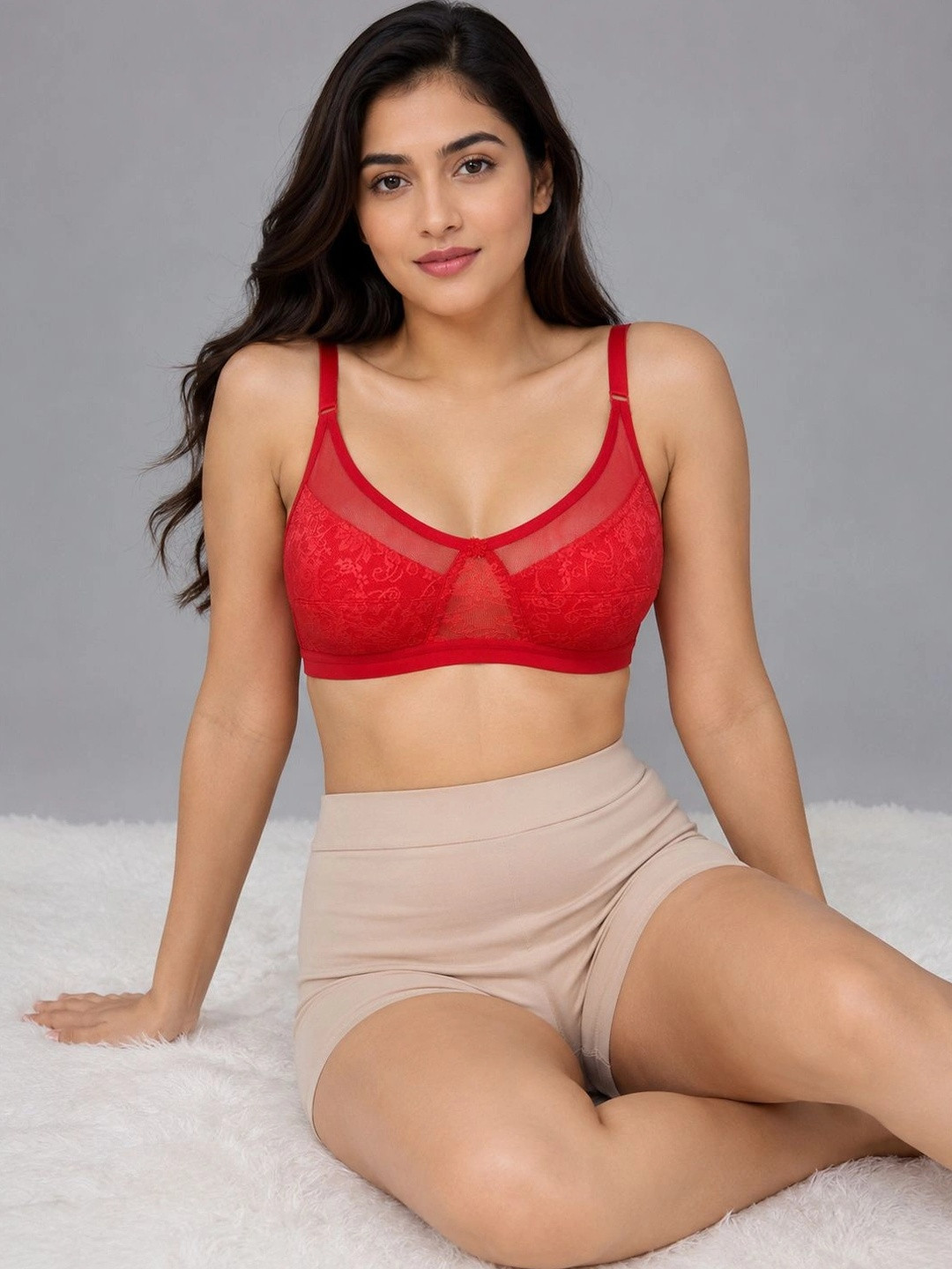 mod & shy Floral Self Design Full Coverage Non Padded Everyday Bra- All Day Comfort