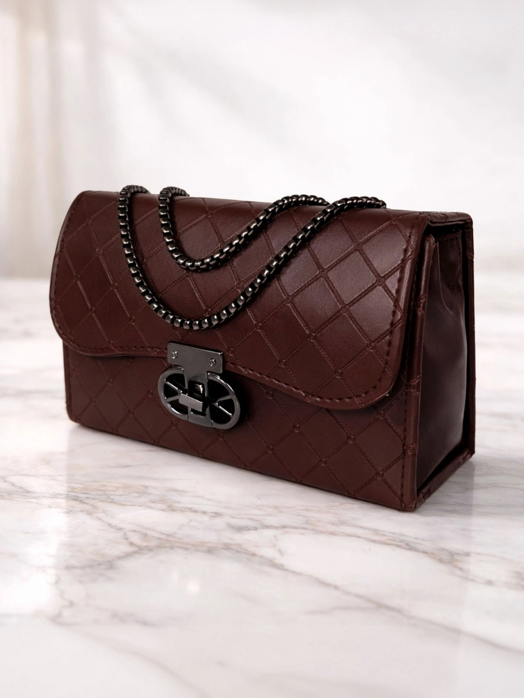 Zufisha Structured Shoulder Bag with Quilted