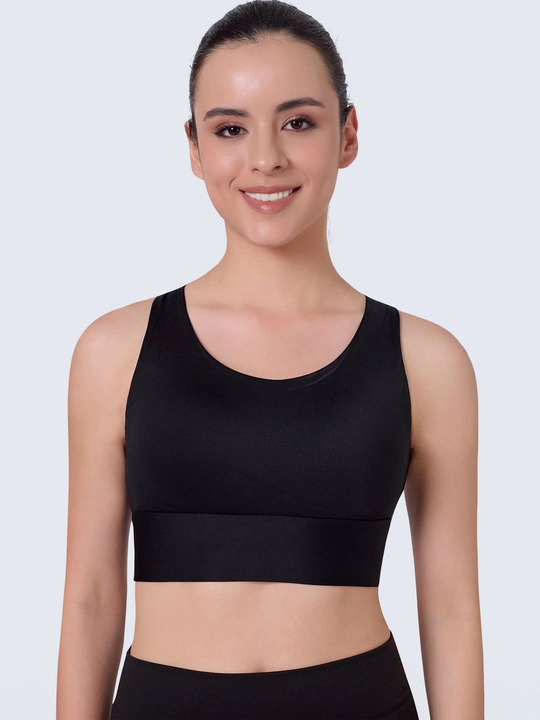 PLUMBURY Full Coverage High Support Cross back Rapid-Dry Workout Sports Bra