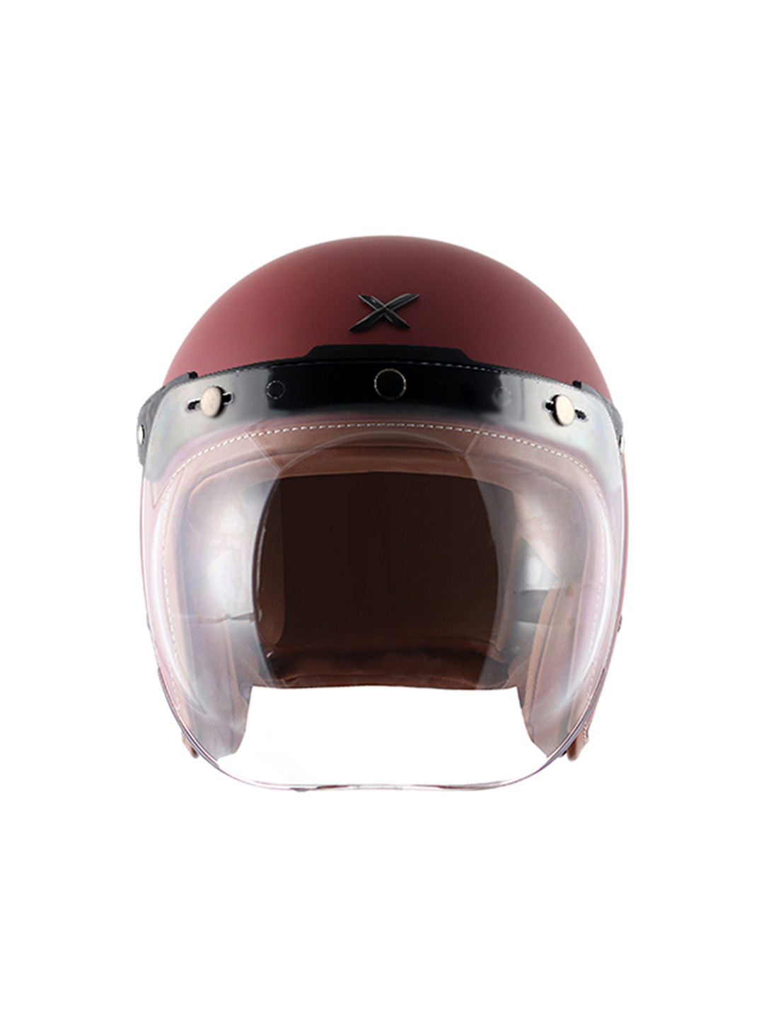 Axor Retro Jet Leather Dull Chestnut Red Helmet-M