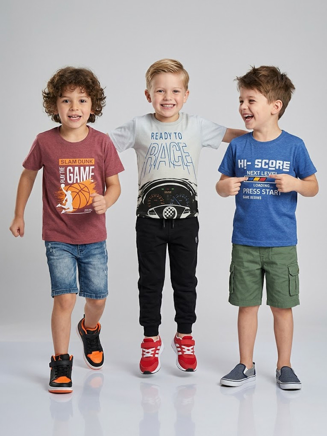 Here&Now X Game Begins Boys Pack Of 3 Assorted Printed T-shirts