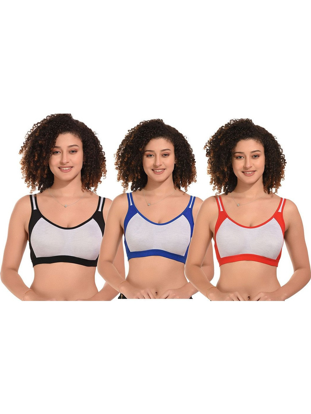 Kinza soft. Women Pack of 3 Full Coverage Non Padded Underwired Seamless Everyday Bra