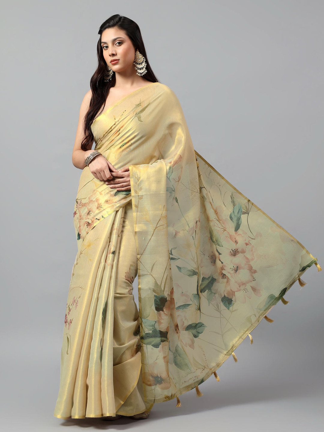 SAMANTHA Floral Zari Tissue Saree