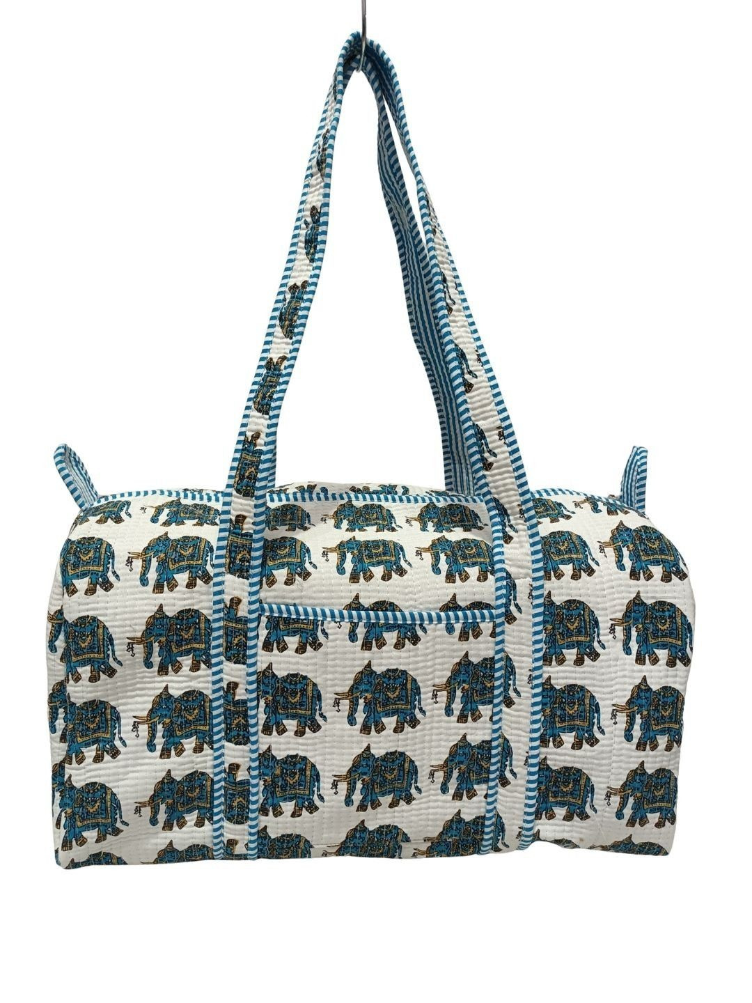 DORAYA Printed Cotton Quilted Duffel Bag