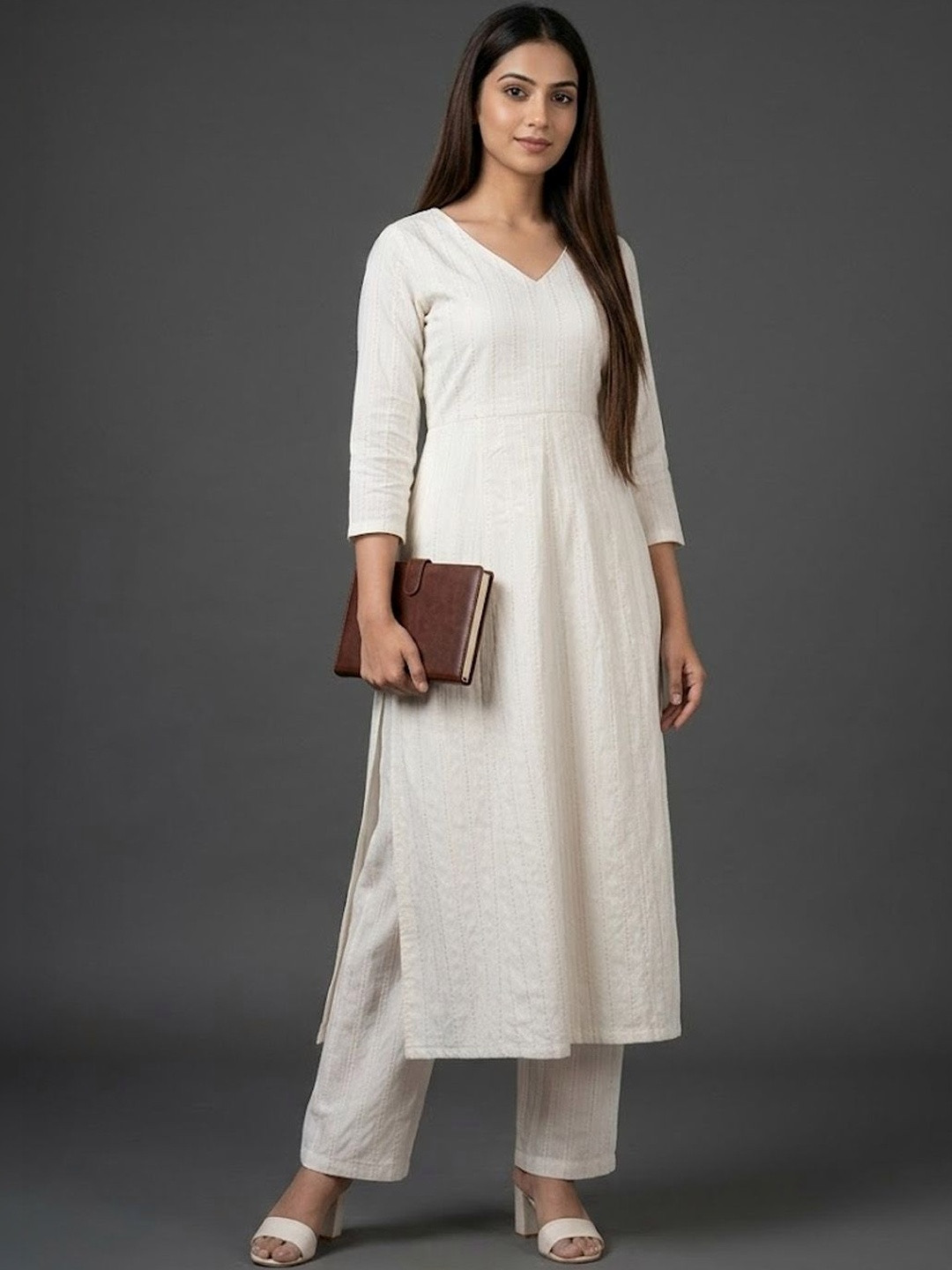 Navibhu Formal Women Regular Kurta with Trousers