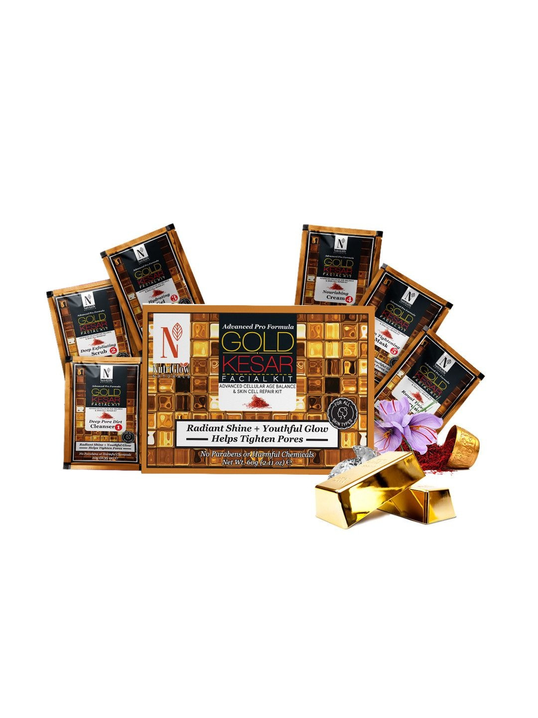 NutriGlow Sustainable Gold Kesar Facial Kit 60gm