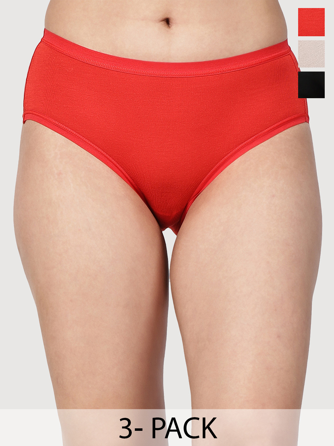Thread Sutra Women Pack of 3 Anti Microbial Basic Briefs