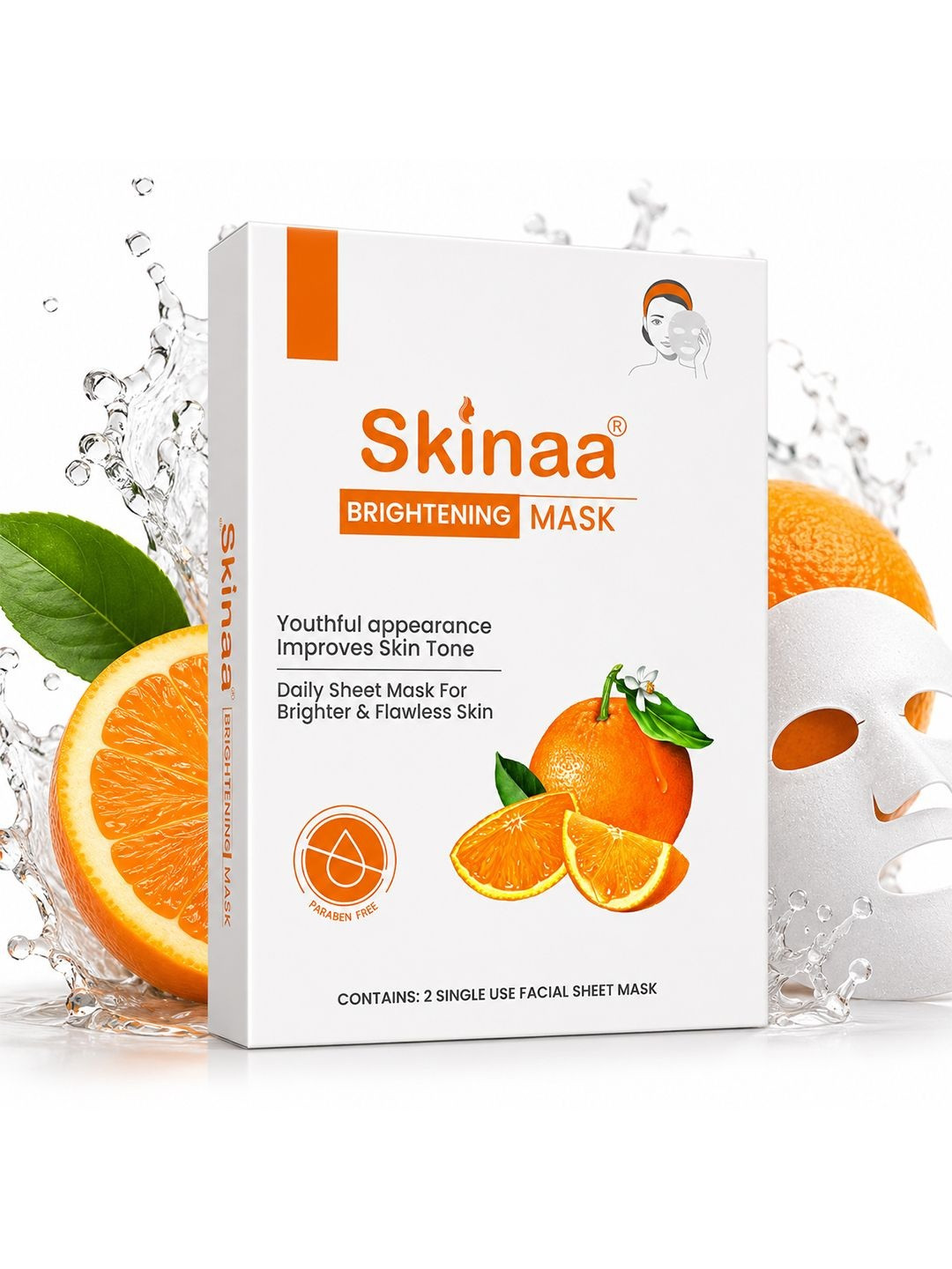 SKINAA Brightening Sheet Mask For Face Mask Brighter & Flawless Skin - 18g Each