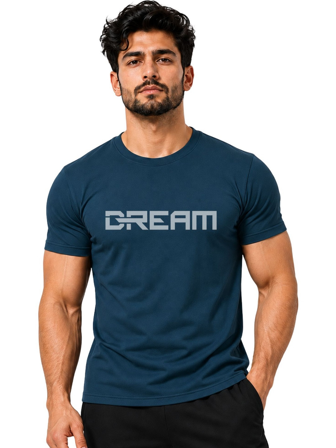 3Colors Men Typography Printed Moisture Wicking T-shirt
