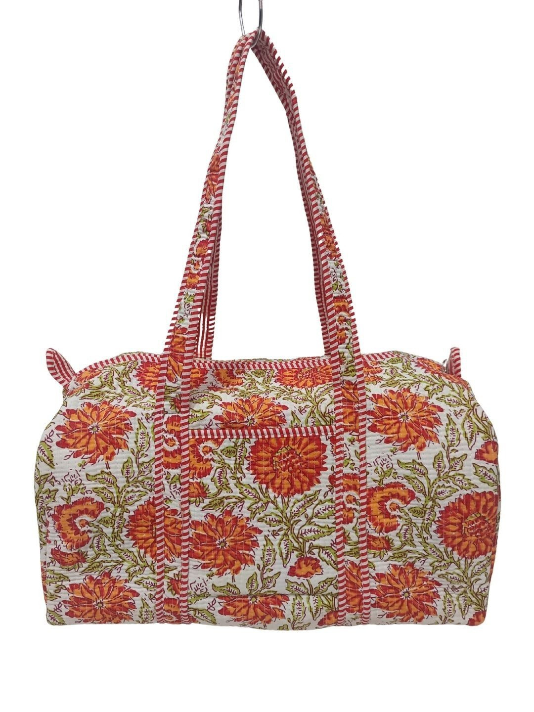 DORAYA Printed Cotton Quilted Duffel Bag