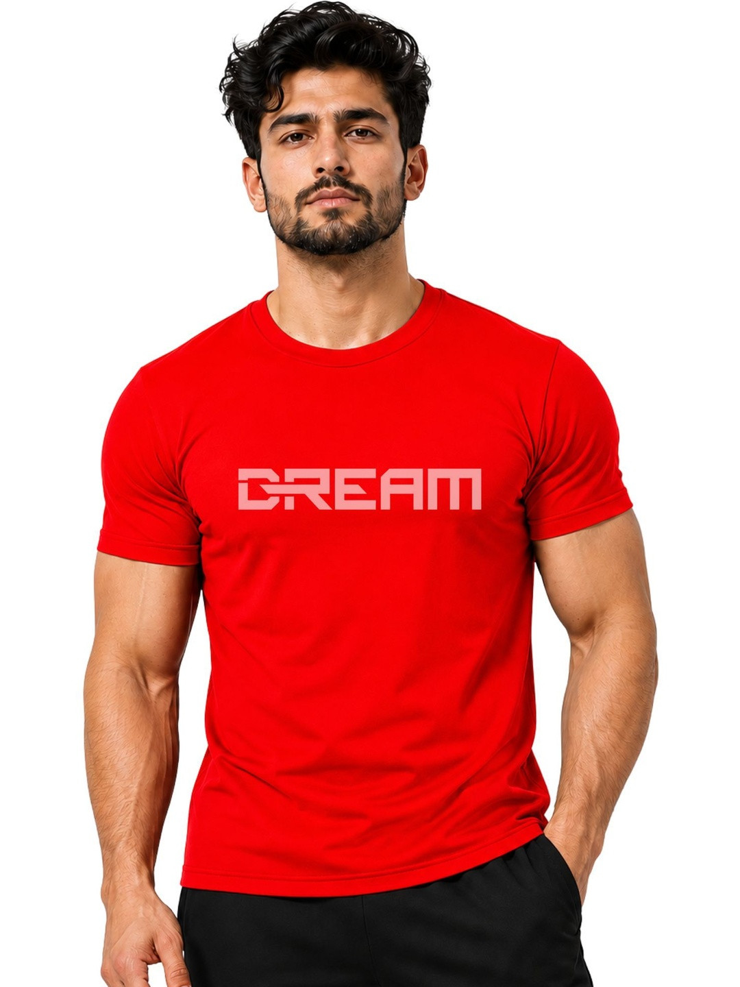 3Colors Men Typography Printed Moisture Wicking T-shirt