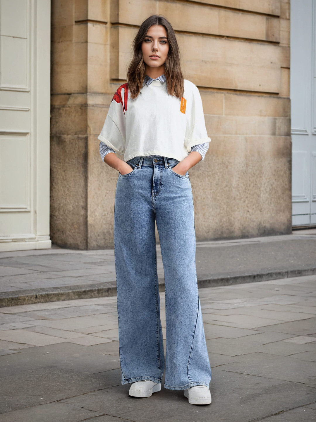 Flying Machine K-Street X High Rise Baggy Fit Jeans