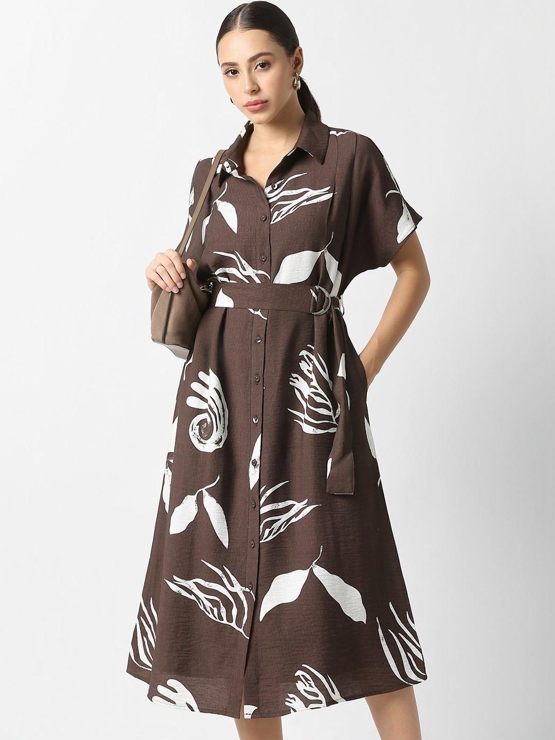 Van Heusen Woman Print Shirt Midi Dress