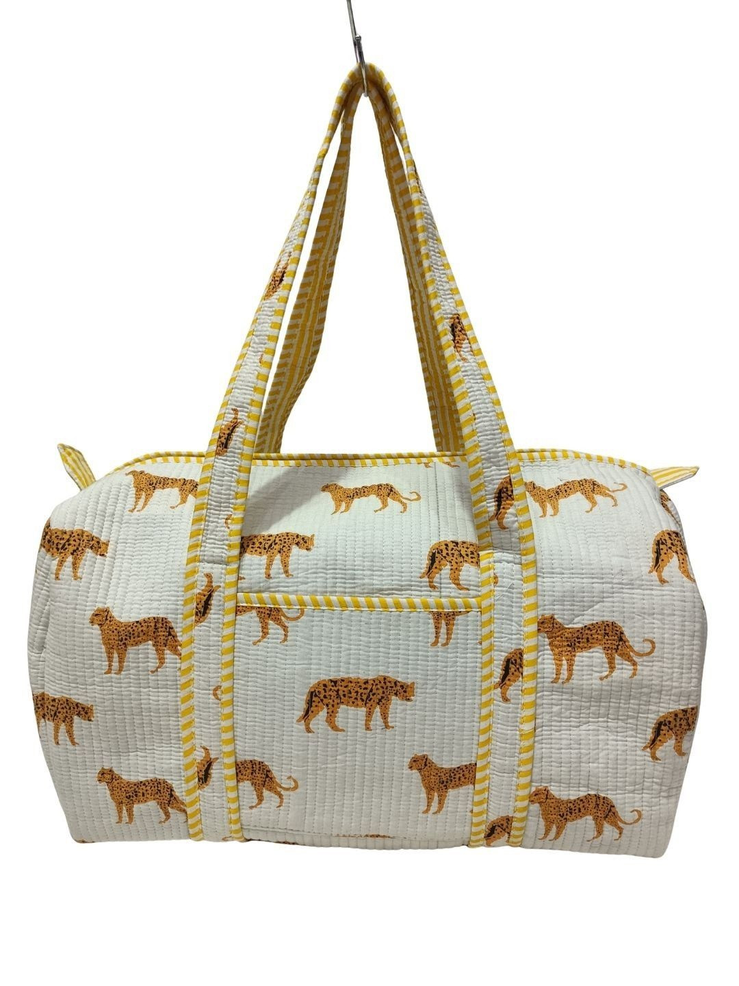 DORAYA Printed Cotton Quilted Duffel Bag