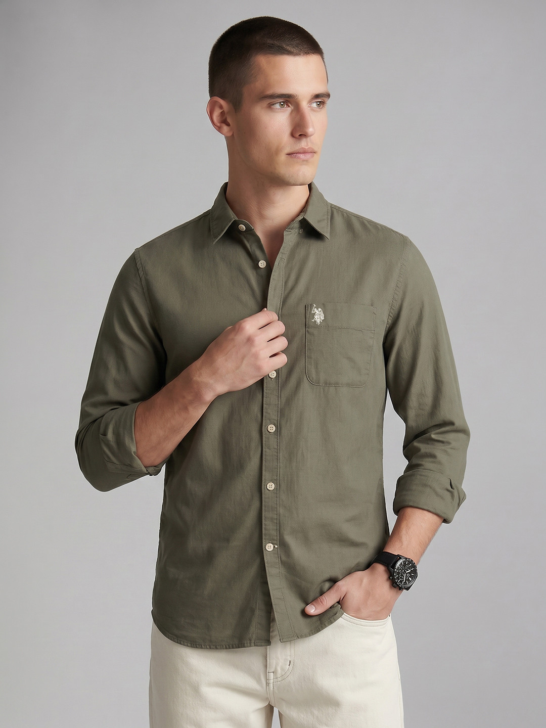 U.S. Polo Assn. Denim Co. Pure Cotton Casual Shirt