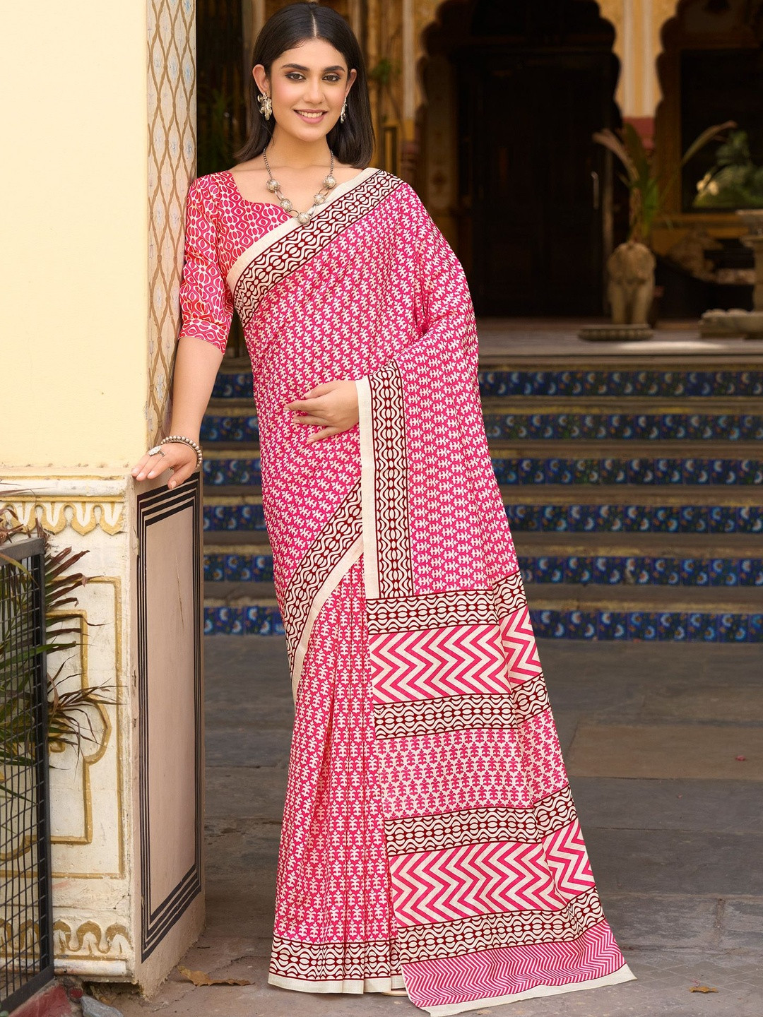Saree mall Ethnic Motifs Printed Bagru Sarees
