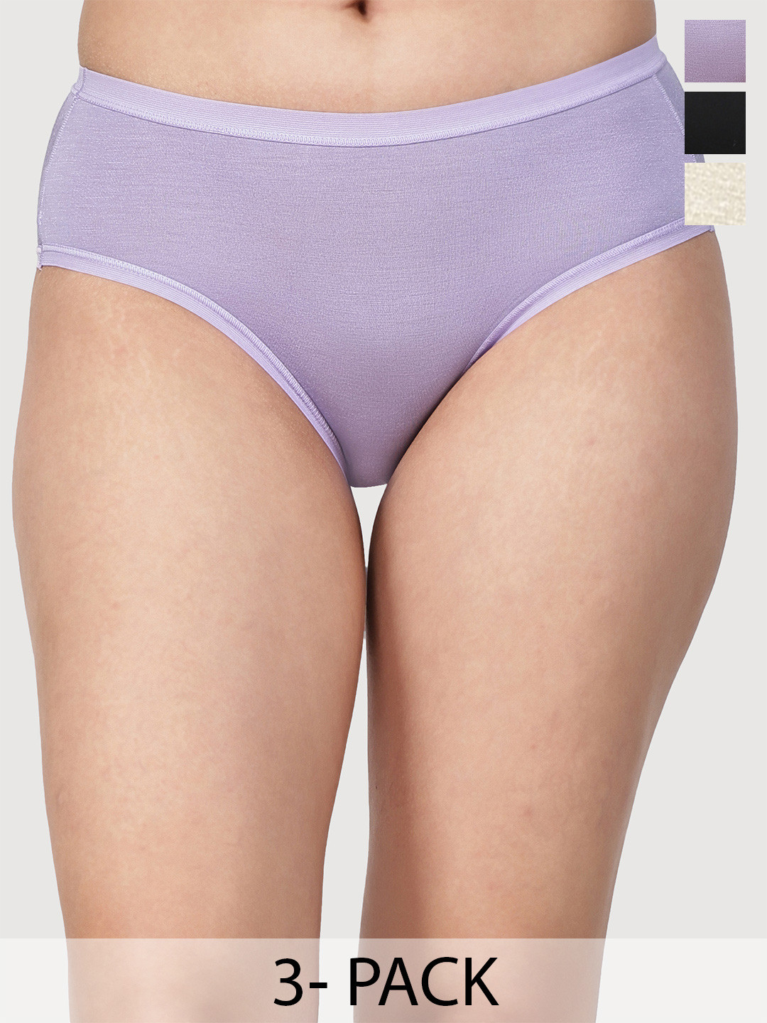 Thread Sutra Women Pack of 3 Anti Microbial Seamless Basic Briefs
