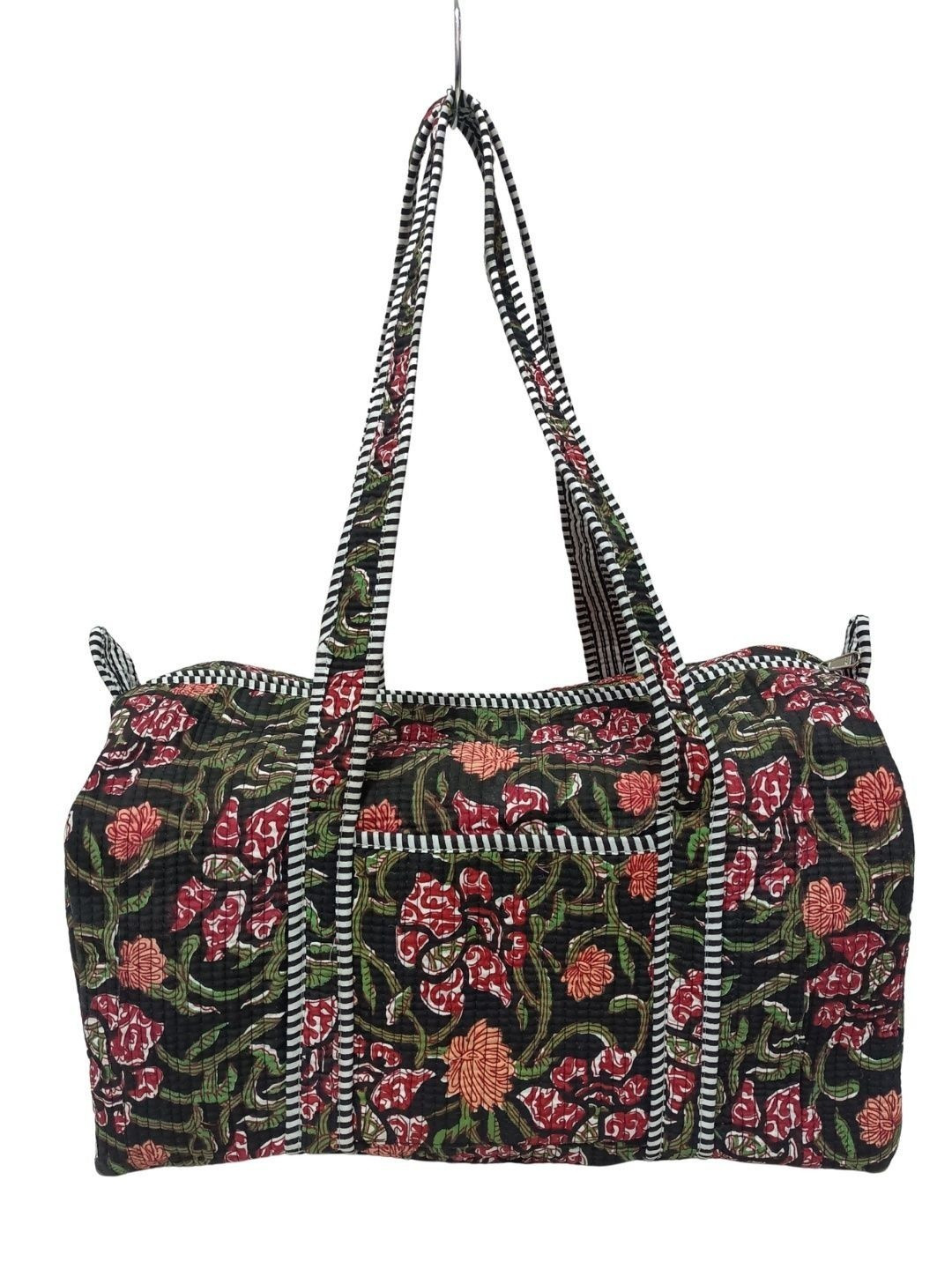 DORAYA Printed Cotton Quilted Duffel Bag