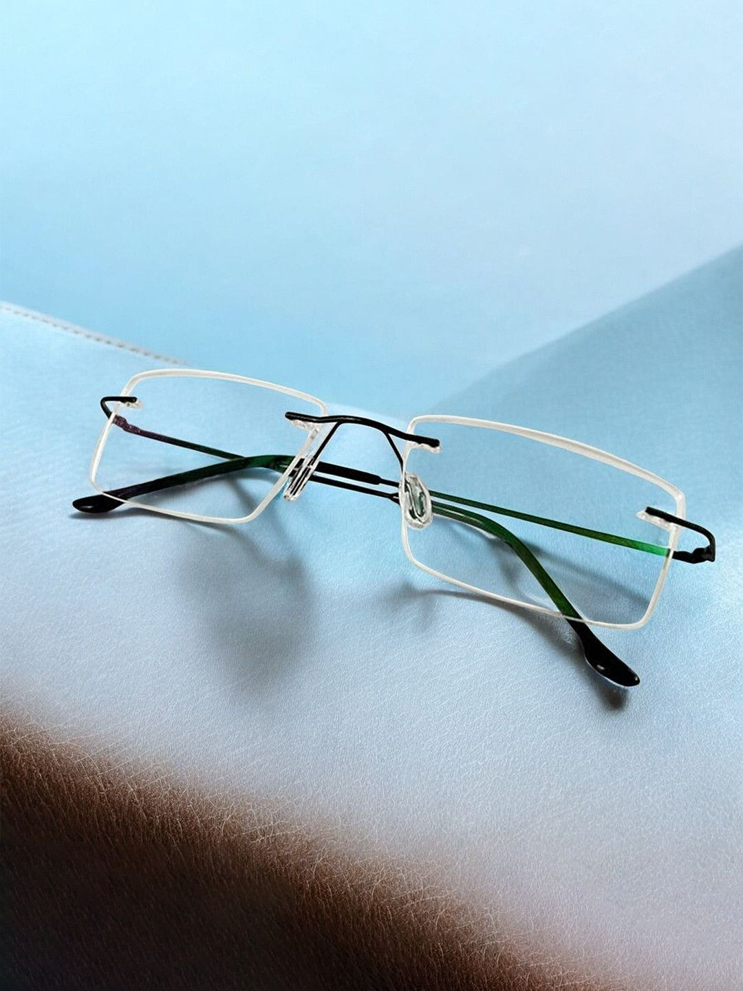 REDEX Unisex Rimless Rectangle Frame