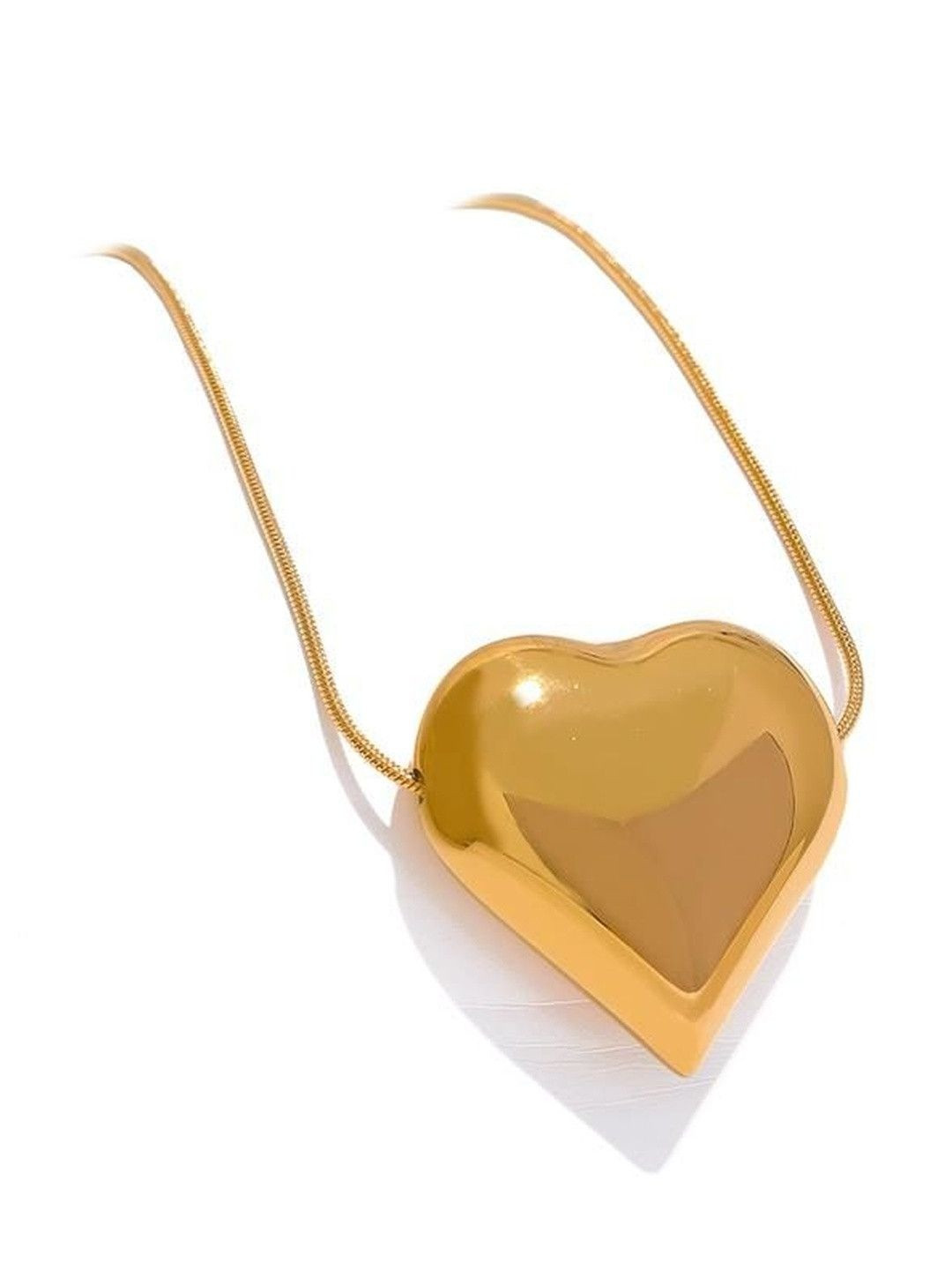 DIVING SWAN Women 18K Thick Gold Plated Inaaya Heart Pendant Necklace