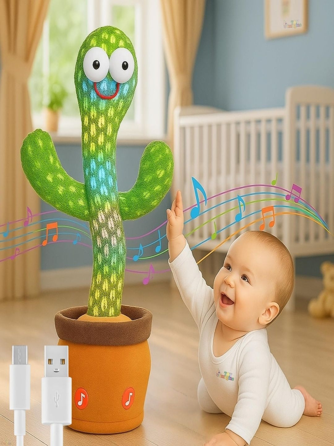 ARCADE TOYS Kids Dancing Cactus Toy with Music & LED Light
