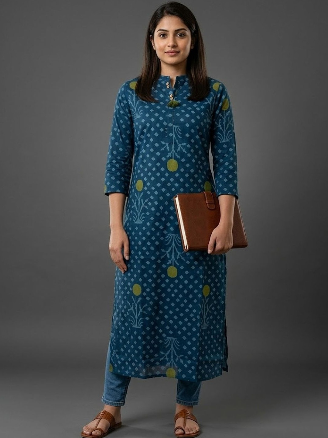 Navibhu Office-Wear Women Ethnic Motifs Printed Indie Prints Kurta