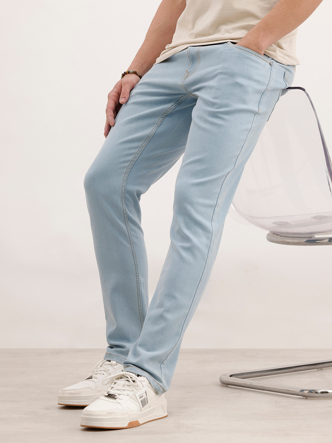 WROGN Men Slim Fit Mid-Rise Cotton Jeans