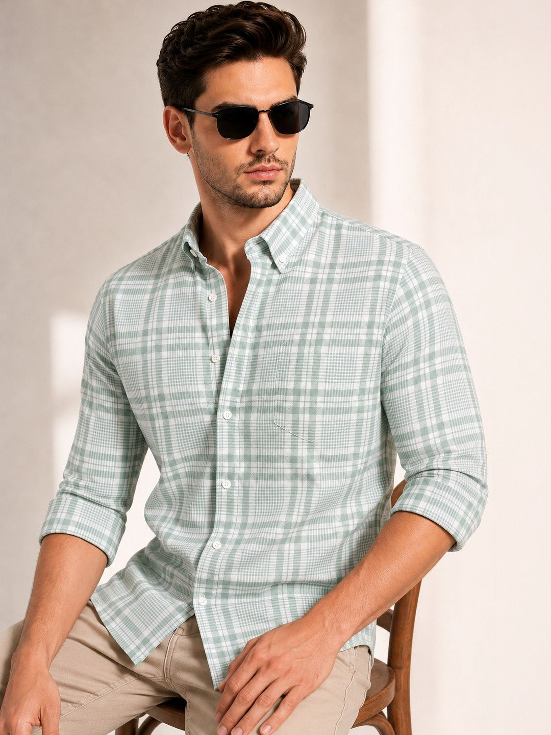 HKV FASHION Men Comfort Checked Casual Shirt