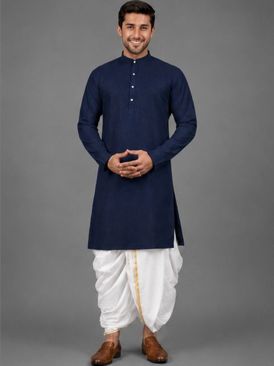 BHIZY Men Regular Kurta with Dhoti Pants