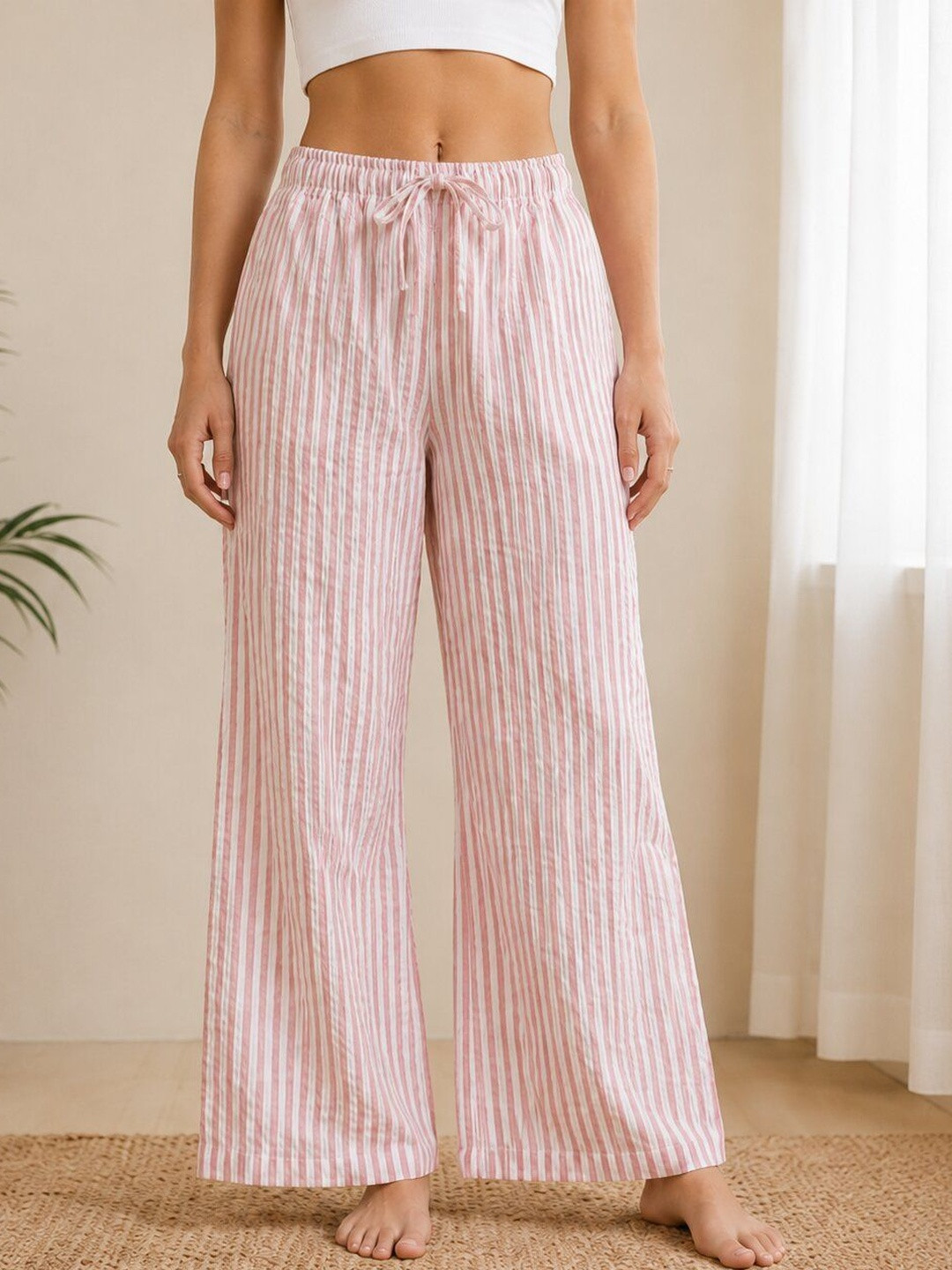 KATLINE Women Striped Smart Trousers