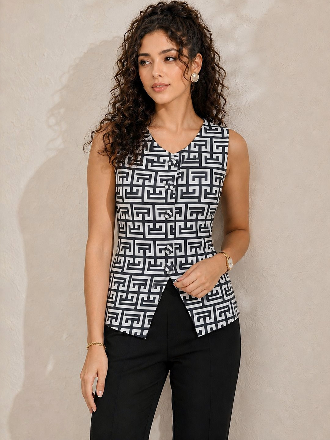 SAKSHI TRADER Geometric Print Top