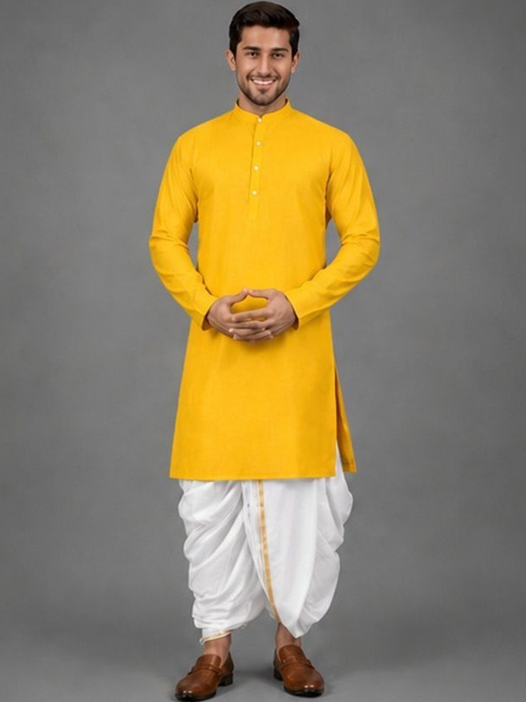BHIZY Men Regular Kurta with Dhoti Pants