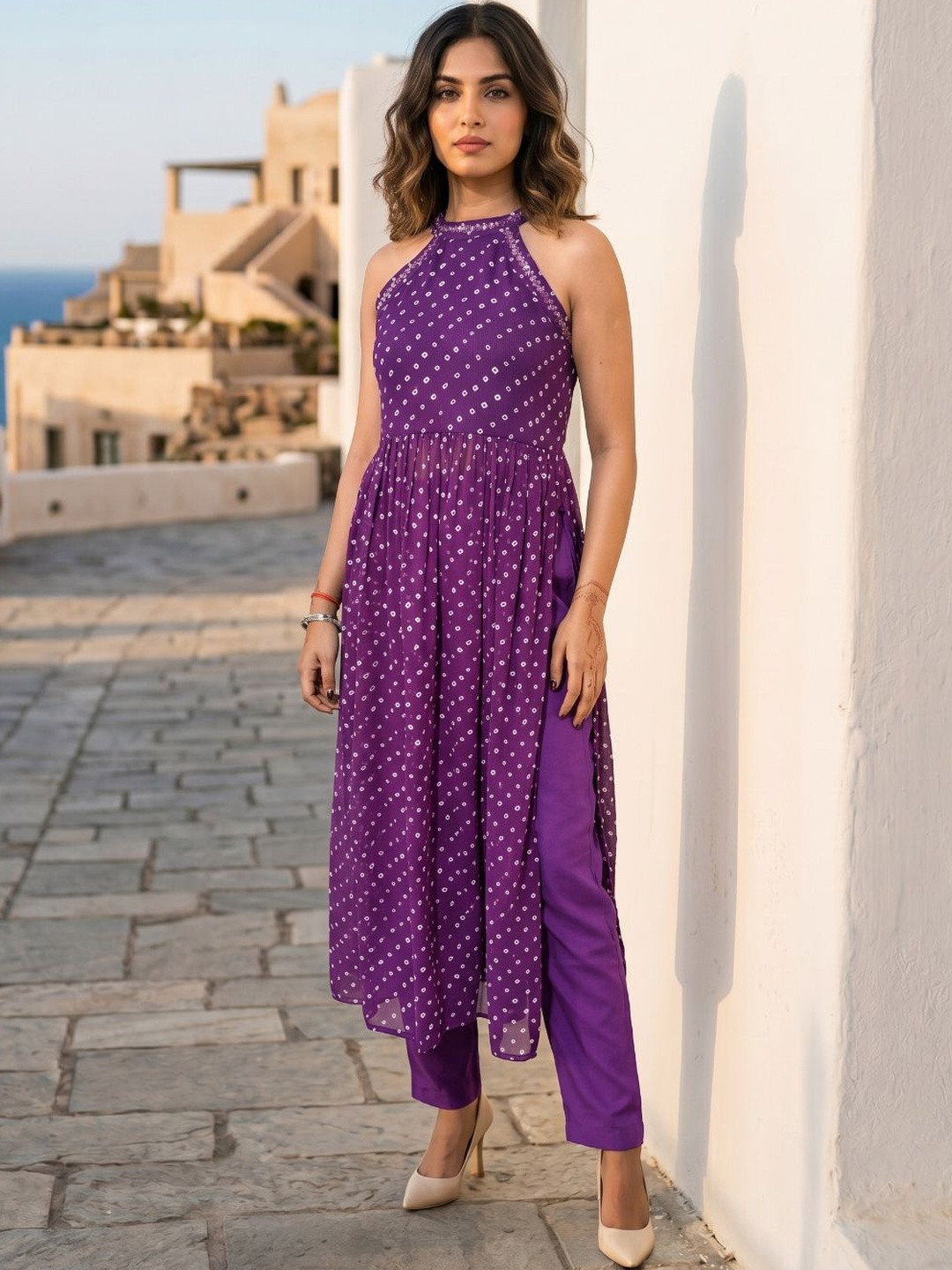 AADVIKA Women Printed Empire Kurta with Trousers