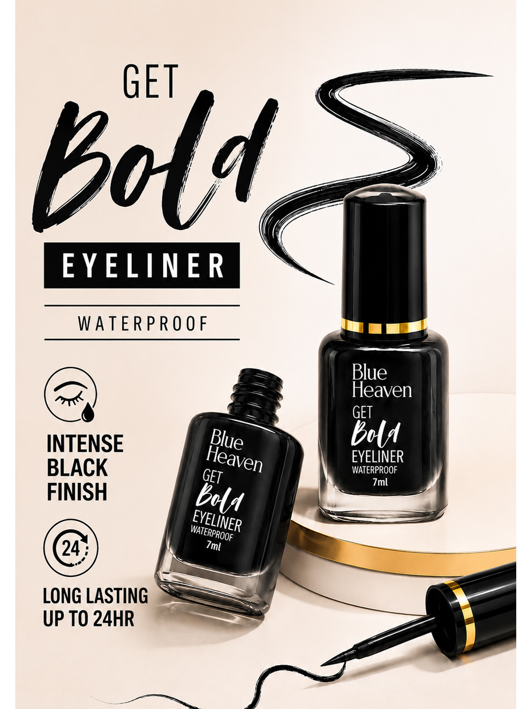Blue Heaven Set of 2 Get Bold Eyeliner 7ml each - Black Diamond