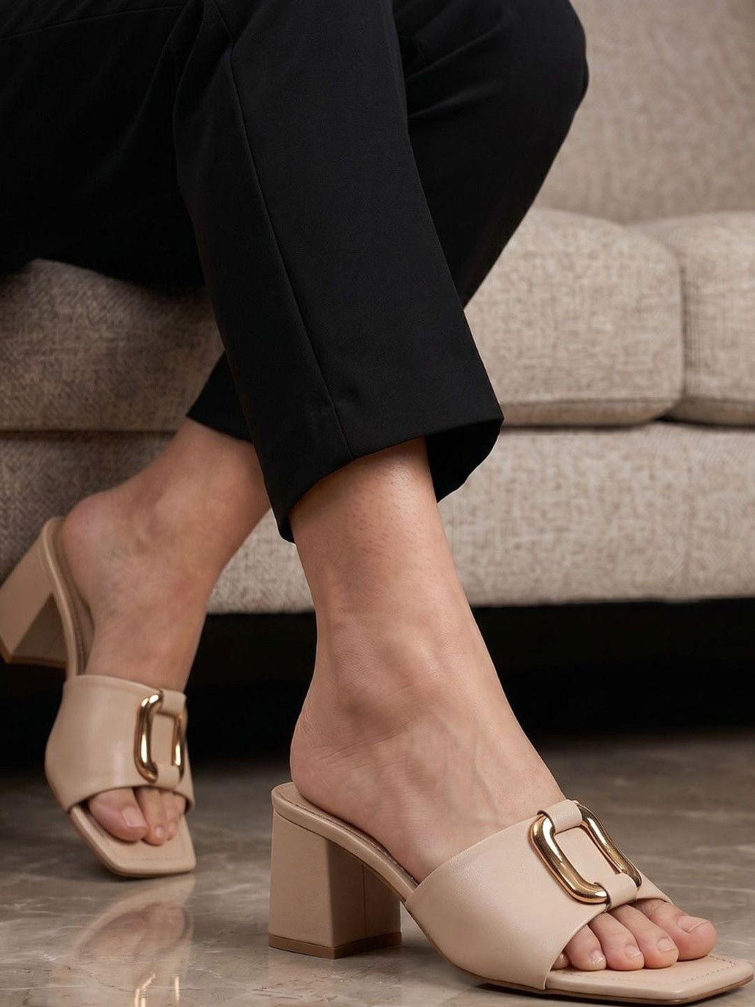 CHLLEN Block Mules with Buckles