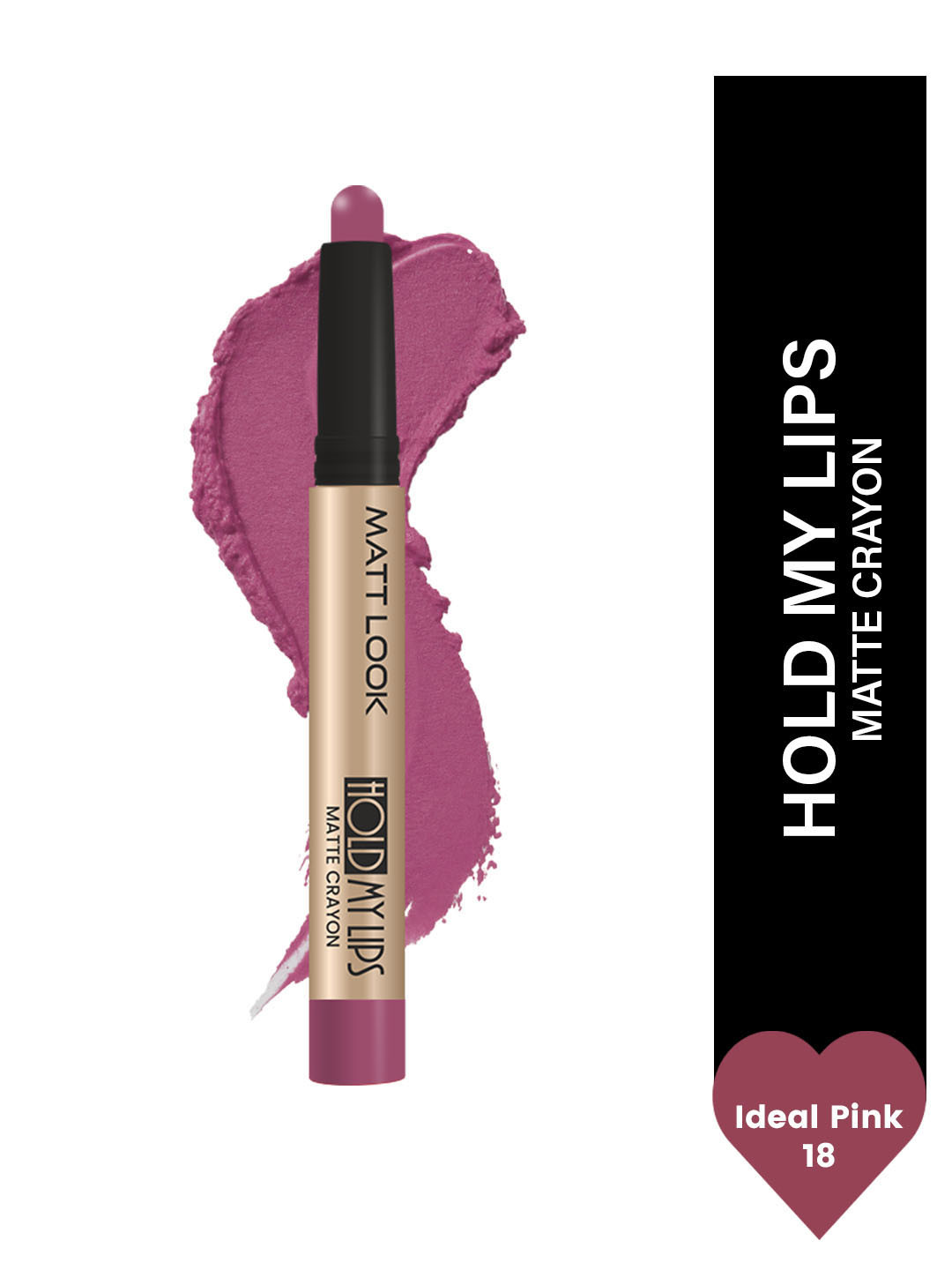 MATTLOOK Hold My Lips Matte Crayon Lipstick - 1.5 g - Ideal Pink