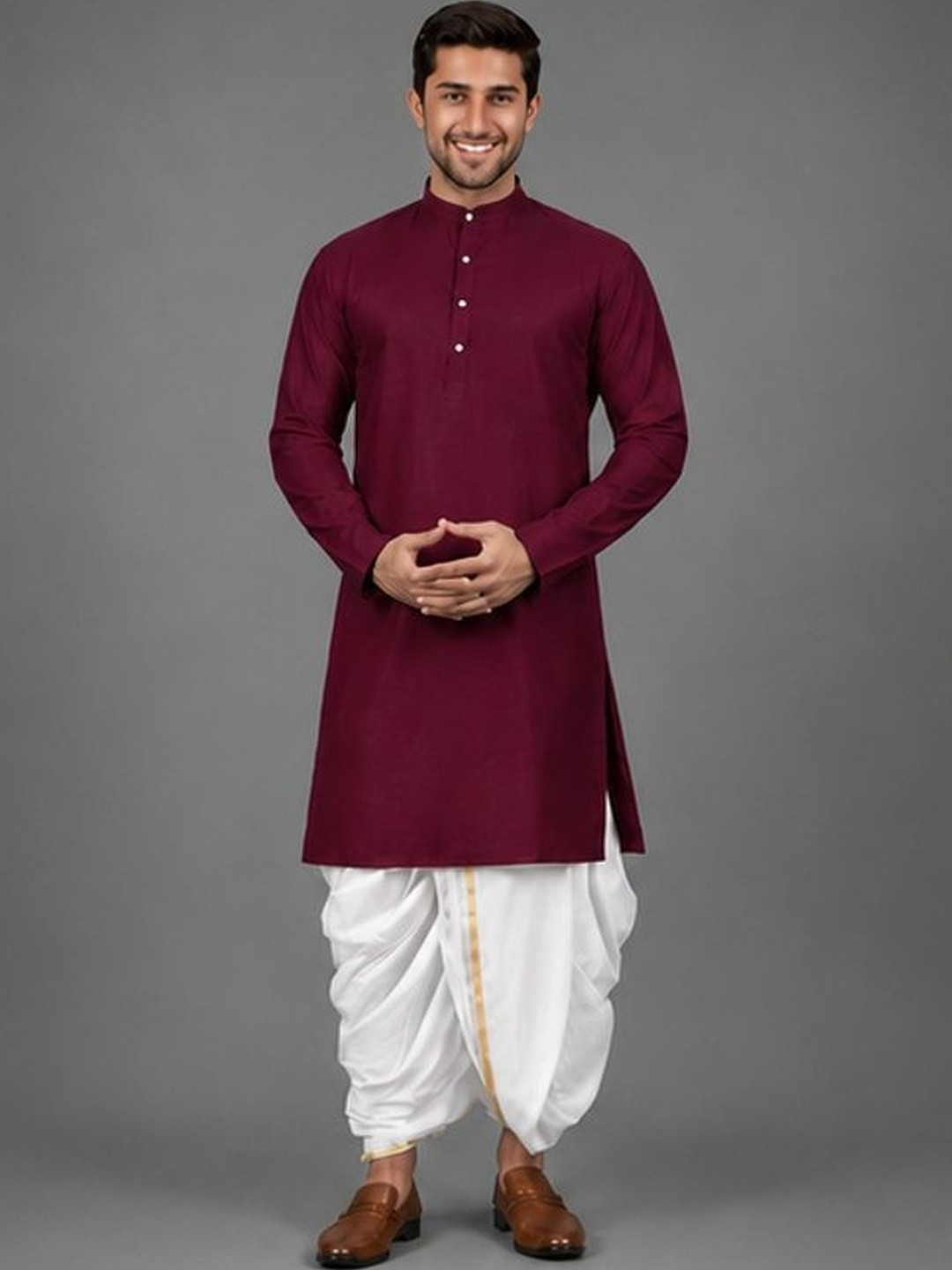 BHIZY Men Regular Kurta with Dhoti Pants