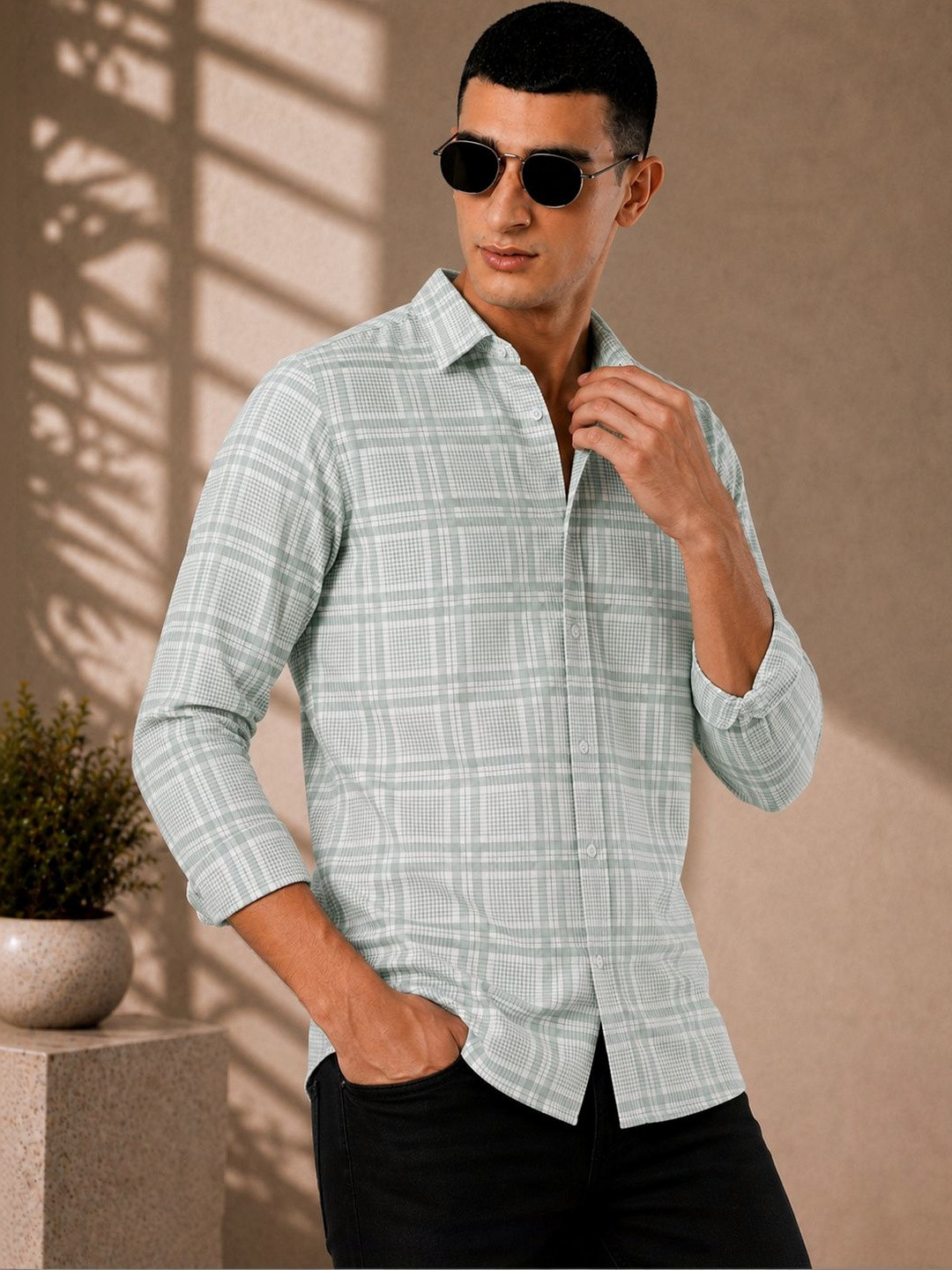 HKV FASHION Men Comfort Checked Casual Shirt