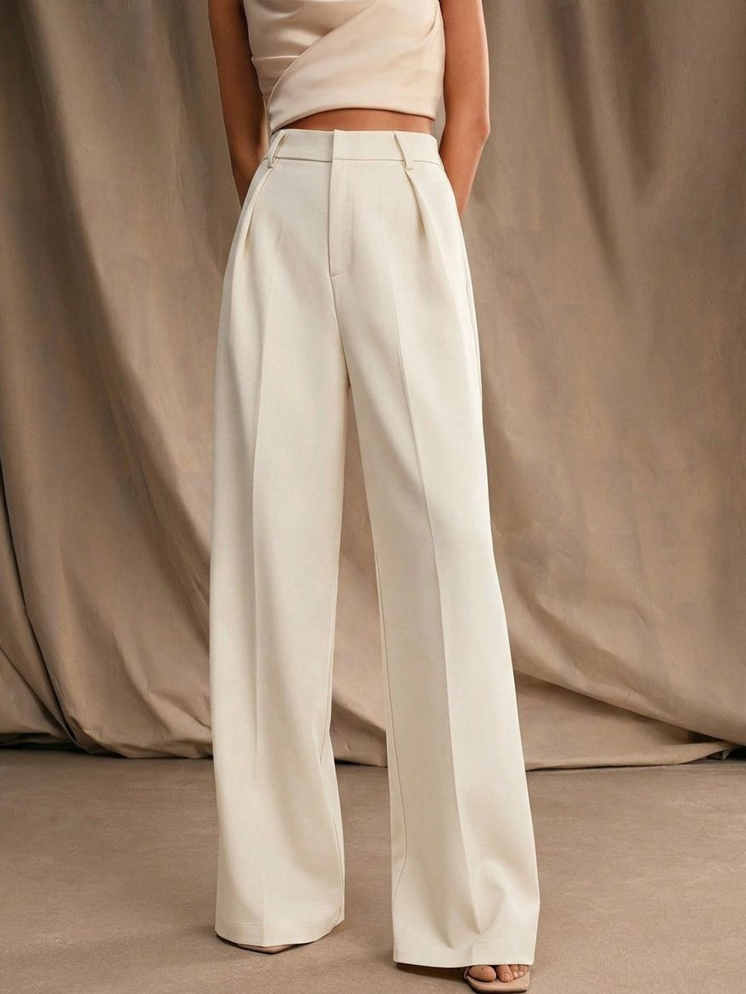 dolsia Women High-Rise Easy Wash Pleated Trousers