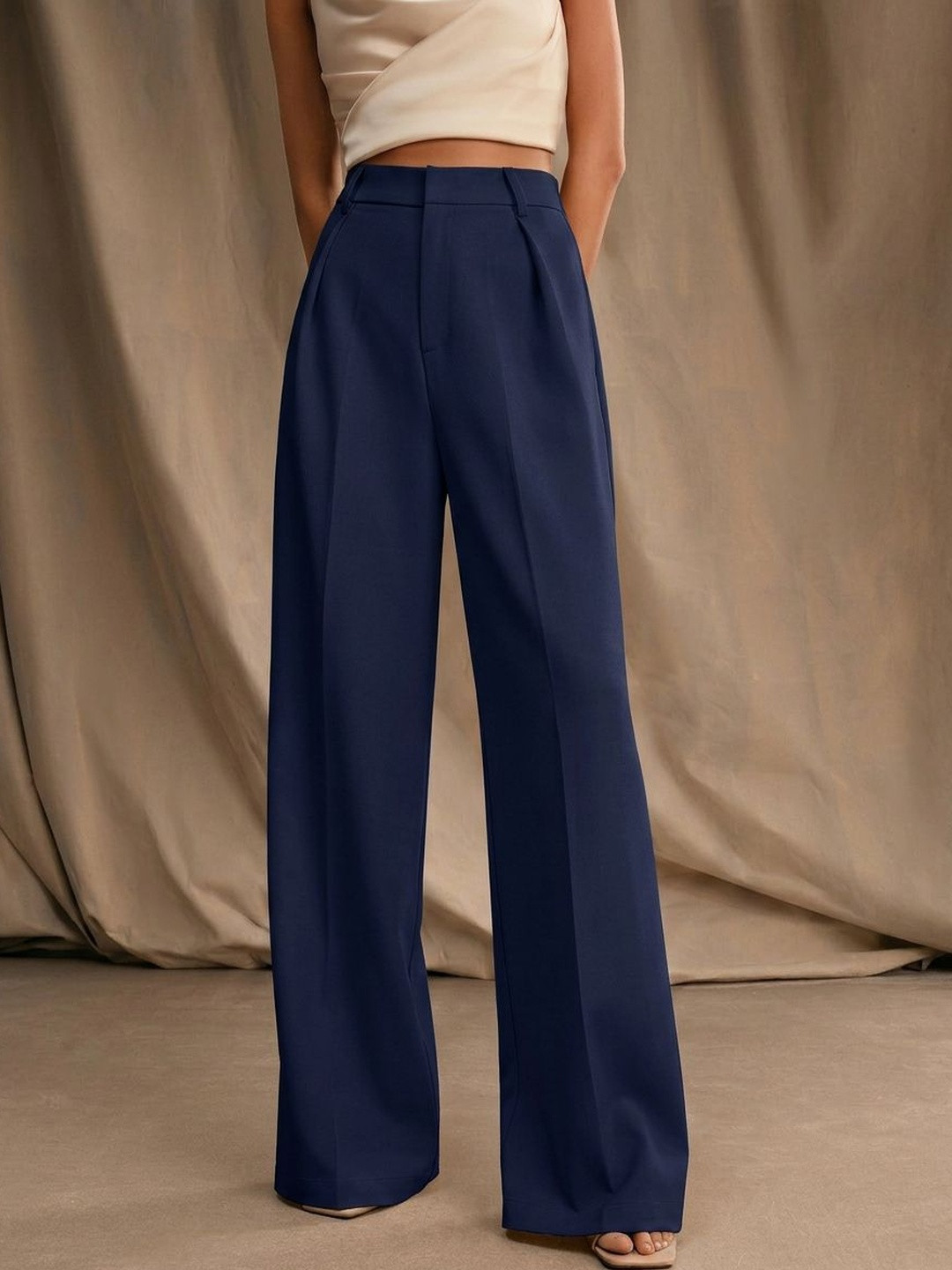 dolsia Women High-Rise Easy Wash Pleated Trousers