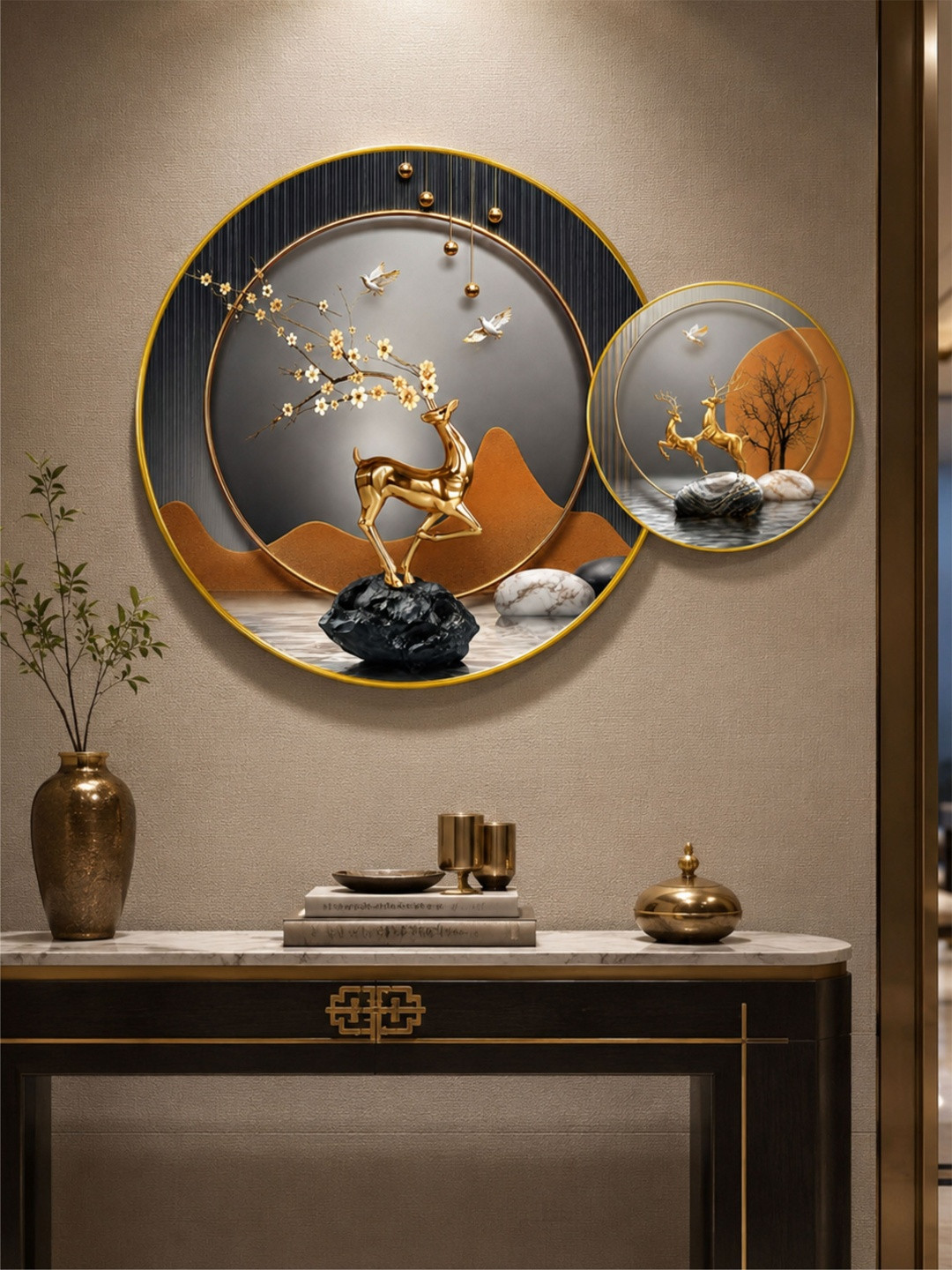Myntra Elegant Homes Multicoloured MDF Other Wall Paintings