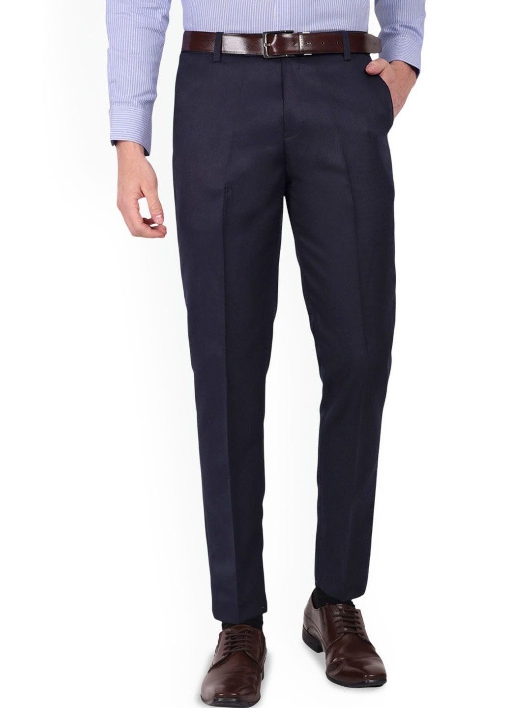 SWISS HORN Men Regular Fit Formal Trousers